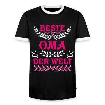 Weltbeste Oma Muttertag Beste Oma Super Grandma - Männer Kontrast-T-Shirt - Schwarz/Weiß - Vorne - AI Model Female 172 light (172cm) & AI Model Male 178 light (178cm)