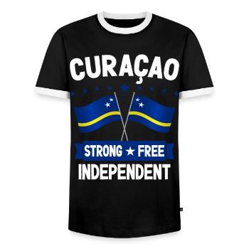 Curaçao - Männer Kontrast-T-Shirt - Schwarz/Weiß - Vorne - AI Model Female 172 light (172cm) & AI Model Male 178 light (178cm)