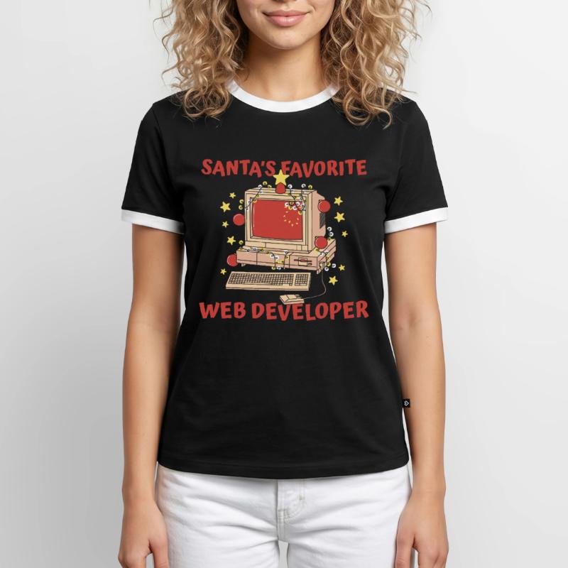 Web Developer Web Developer Santa Claus Men's Ringer Shirt