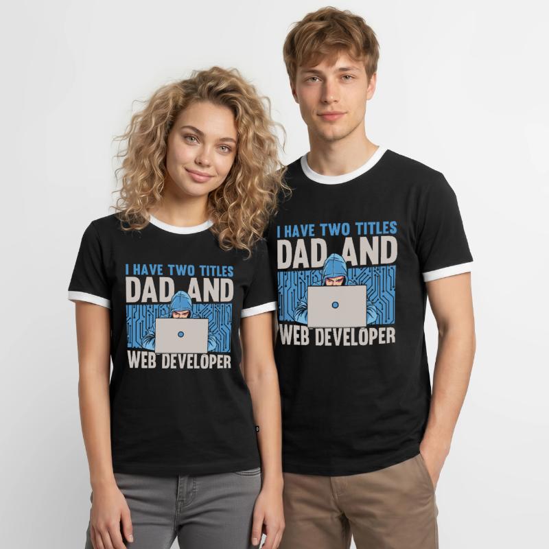 Web Developer Web Developer Father Men's Ringer Shirt