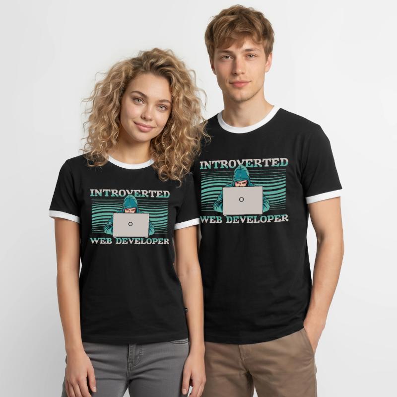 Web Developer Web Developer Introverts Men's Ringer Shirt