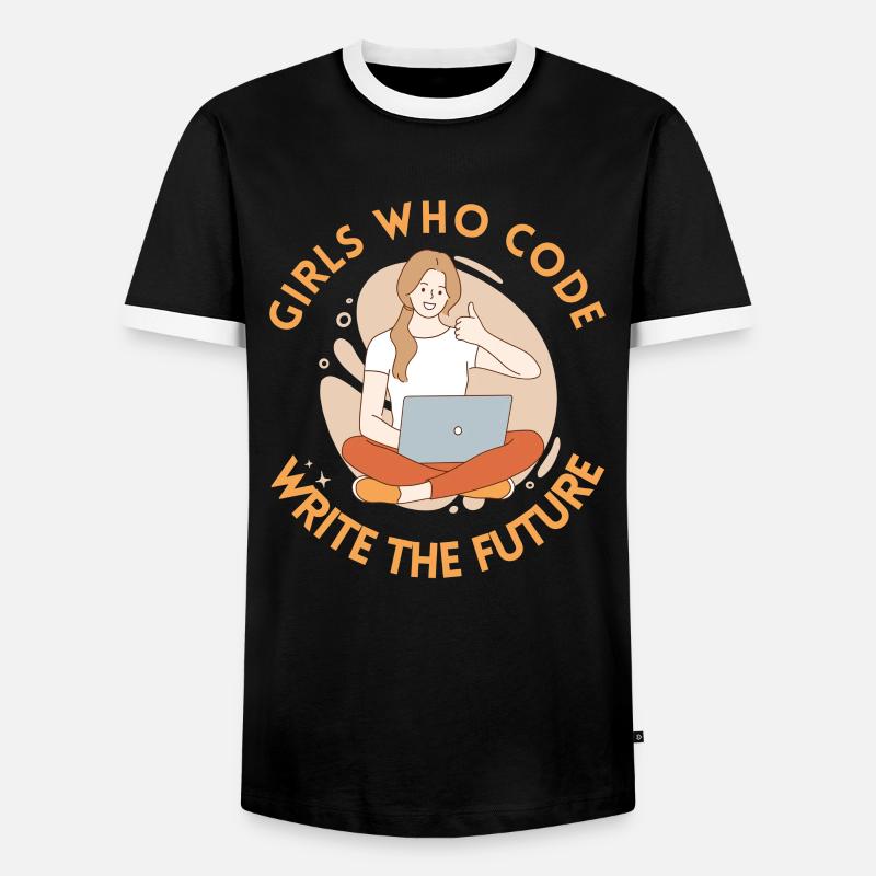 Developer Coder Programmer Girl - Men's Ringer Shirt - black/white