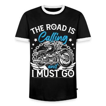 Motorcycle Lover Motorbike Rider - Men's Ringer Shirt - black/white - Front - AI Model Female 172 light (172cm) & AI Model Male 178 light (178cm)