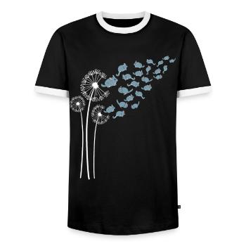 Fleur de pissenlit de chinchilla pour les amateurs de pissenlits - T-shirt contrasté Homme - noir/blanc - Devant - AI Model Female 172 light (172cm) & AI Model Male 178 light (178cm)
