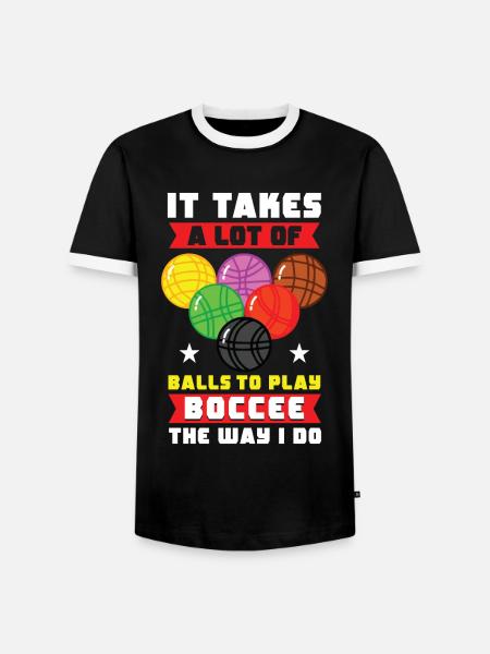 Lustiger Boccia-Spieler - Männer Kontrast-T-Shirt - Schwarz/Weiß
