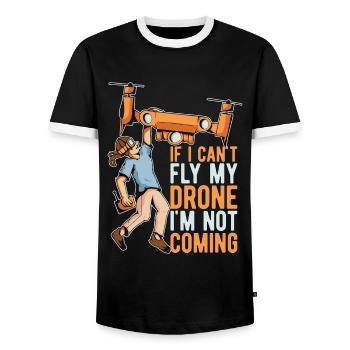 Drone Racing If I Can't Fly My Drone Quadcopter - Männer Kontrast-T-Shirt - Schwarz/Weiß - Vorne - AI Model Female 172 light (172cm) & AI Model Male 178 light (178cm)
