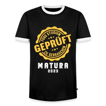 Matura Jeunes Filles Femmes et Hommes Matura 2023 - T-shirt contrasté Homme - noir/blanc - Devant - AI Model Female 172 light (172cm) & AI Model Male 178 light (178cm)