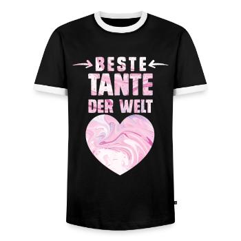 Weltbeste Tante Muttertag Beste Tante Aunties - Männer Kontrast-T-Shirt - Schwarz/Weiß - Vorne - AI Model Female 172 light (172cm) & AI Model Male 178 light (178cm)