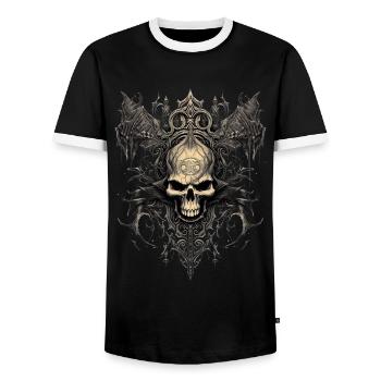 Gothik Okkult Satan Gotik Schwarze Szene Wicca - Männer Kontrast-T-Shirt - Schwarz/Weiß - Vorne - AI Model Female 172 light (172cm) & AI Model Male 178 light (178cm)