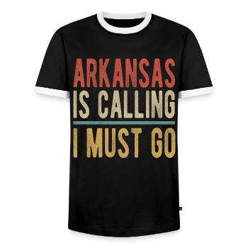 Arkansas Ruft Ich Muss Gehen - Männer Kontrast-T-Shirt - Schwarz/Weiß - Vorne - AI Model Female 172 light (172cm) & AI Model Male 178 light (178cm)