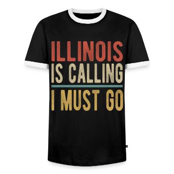 Illinois Ruft Ich Muss Gehen - Männer Kontrast-T-Shirt - Schwarz/Weiß - Vorne - AI Model Female 172 light (172cm) & AI Model Male 178 light (178cm)