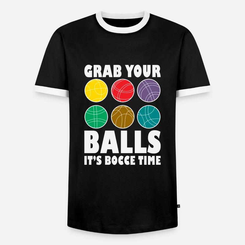 Bocce Player Funny Bocce - Men's Ringer Shirt - black/white