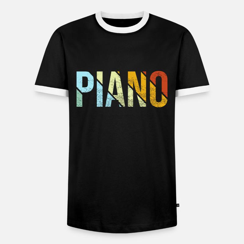Klavier Retro - Männer Kontrast-T-Shirt - Schwarz/Weiß