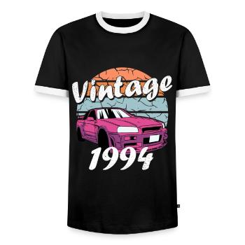 1994 - Baujahr 1994 - Jahrgang 1994 - Männer Kontrast-T-Shirt - Schwarz/Weiß - Vorne - AI Model Female 172 light (172cm) & AI Model Male 178 light (178cm)