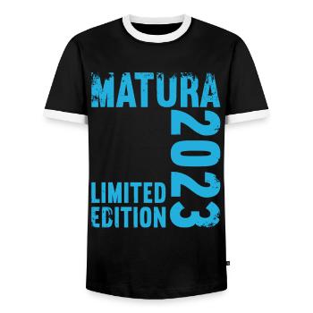 Matura Jeunes Filles Femmes et Hommes Matura 2023 - T-shirt contrasté Homme - noir/blanc - Devant - AI Model Female 172 light (172cm) & AI Model Male 178 light (178cm)