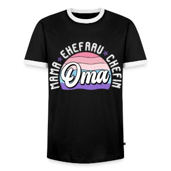 Oma Chefin Großmutter Muttertag Granny Ehefrau - Männer Kontrast-T-Shirt - Schwarz/Weiß - Vorne - AI Model Female 172 light (172cm) & AI Model Male 178 light (178cm)