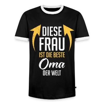 Beste Oma Muttertag weltbeste Oma Großmutter - Männer Kontrast-T-Shirt - Schwarz/Weiß - Vorne - AI Model Female 172 light (172cm) & AI Model Male 178 light (178cm)