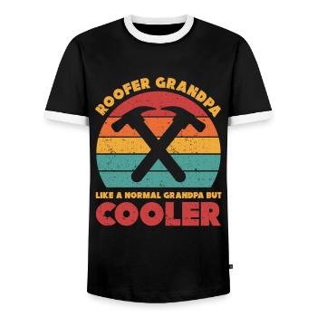 Couvreur Cadeau Travail Artisan Couvreur - T-shirt contrasté Homme - noir/blanc - Devant - AI Model Female 172 light (172cm) & AI Model Male 178 light (178cm)