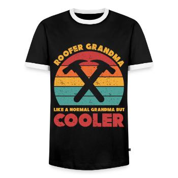 Couvreur Cadeau Travail Artisan Couvreur - T-shirt contrasté Homme - noir/blanc - Devant - AI Model Female 172 light (172cm) & AI Model Male 178 light (178cm)