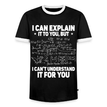 Funny Math Teacher Quote - Men's Ringer Shirt - black/white - Front - AI Model Female 172 light (172cm) & AI Model Male 178 light (178cm)