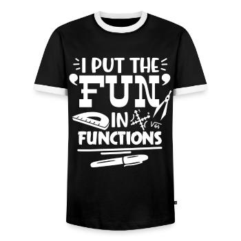 Ich stecke den Spaß in Funktionen - Männer Kontrast-T-Shirt - Schwarz/Weiß - Vorne - AI Model Female 172 light (172cm) & AI Model Male 178 light (178cm)