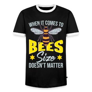 Quand il s’agit d’abeilles, la taille n’a pas d’importance - T-shirt contrasté Homme - noir/blanc - Devant - AI Model Female 172 light (172cm) & AI Model Male 178 light (178cm)