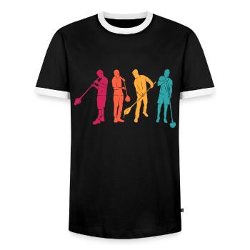 Glassblower Retro - Glassblowing Glassblowing - Men's Ringer Shirt - black/white - Front - AI Model Female 172 light (172cm) & AI Model Male 178 light (178cm)
