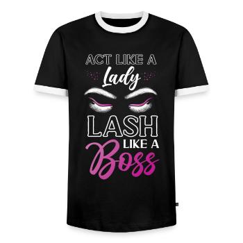Esthetician Skincare Beautician - Männer Kontrast-T-Shirt - Schwarz/Weiß - Vorne - AI Model Female 172 light (172cm) & AI Model Male 178 light (178cm)