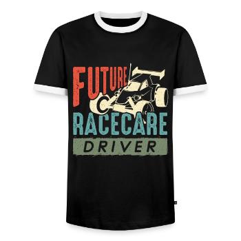 RC Model Racing Future Racecare Driver Model Maker - Men's Ringer Shirt - black/white - Front - AI Model Female 172 light (172cm) & AI Model Male 178 light (178cm)
