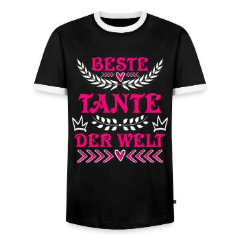 Weltbeste Tante Muttertag Beste Tante Aunties - Männer Kontrast-T-Shirt - Schwarz/Weiß - Vorne - AI Model Female 172 light (172cm) & AI Model Male 178 light (178cm)