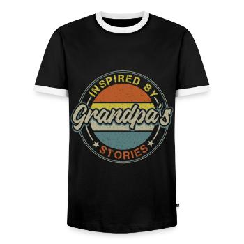 Bester Opa Aller Zeiten, Großvater, Gramps, - Männer Kontrast-T-Shirt - Schwarz/Weiß - Vorne - AI Model Female 172 light (172cm) & AI Model Male 178 light (178cm)