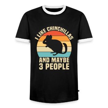 Chinchillas Citation Funny Chinchilla - T-shirt contrasté Homme - noir/blanc - Devant - AI Model Female 172 light (172cm) & AI Model Male 178 light (178cm)