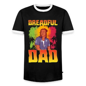 Rastafari Rastafarian Rasta - Men's Ringer Shirt - black/white - Front - AI Model Female 172 light (172cm) & AI Model Male 178 light (178cm)