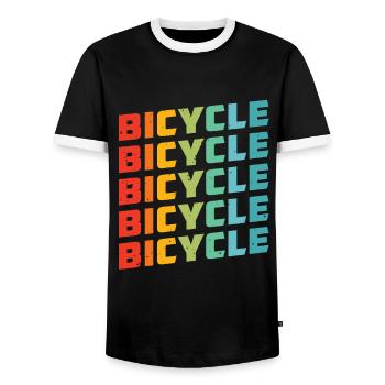 Rennrad - Männer Kontrast-T-Shirt - Schwarz/Weiß - Vorne - AI Model Female 172 light (172cm) & AI Model Male 178 light (178cm)