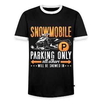 Snowmobile Parking Only Winter Sports Snowmobiles - Männer Kontrast-T-Shirt - Schwarz/Weiß - Vorne - AI Model Female 172 light (172cm) & AI Model Male 178 light (178cm)