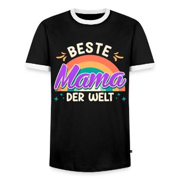 Coole Mama Muttertag weltbeste Mama Mothersday - Männer Kontrast-T-Shirt - Schwarz/Weiß - Vorne - AI Model Female 172 light (172cm) & AI Model Male 178 light (178cm)