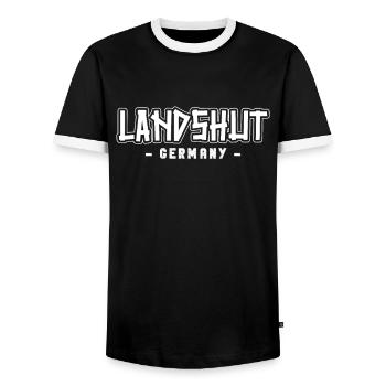 Landshuterin Landshuter Landshut - Männer Kontrast-T-Shirt - Schwarz/Weiß - Vorne - AI Model Female 172 light (172cm) & AI Model Male 178 light (178cm)