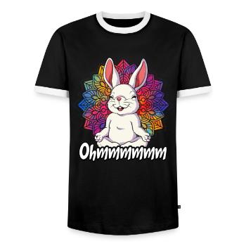 Yoga Ohmmm Namaste - T-shirt contrasté Homme - noir/blanc - Devant - AI Model Female 172 light (172cm) & AI Model Male 178 light (178cm)