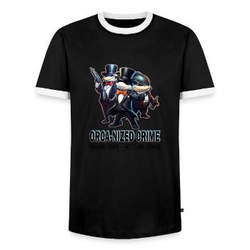 Funny Orca Sinking Boats, Protect Our Killer - Männer Kontrast-T-Shirt - Schwarz/Weiß - Vorne - AI Model Female 172 light (172cm) & AI Model Male 178 light (178cm)