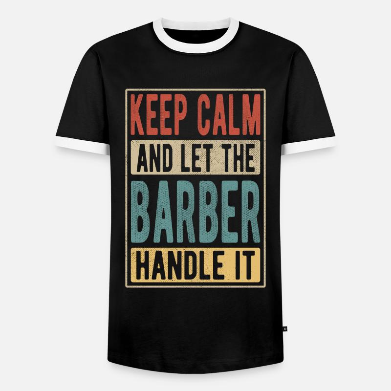 Barber Retro Gift - Men's Ringer Shirt - black/white