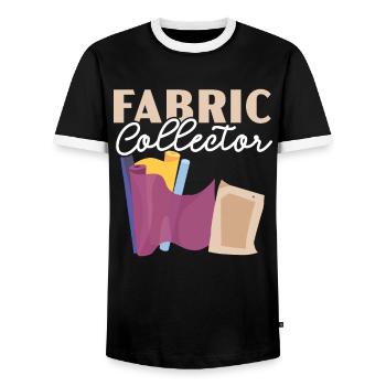 Collecteur de tissus, matelassage, crochet, couture - T-shirt contrasté Homme - noir/blanc - Devant - AI Model Female 172 light (172cm) & AI Model Male 178 light (178cm)