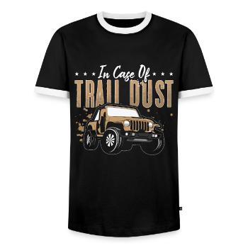 Off-Road Racing In Case Of Trail Dust Roadtrip - Men's Ringer Shirt - black/white - Front - AI Model Female 172 light (172cm) & AI Model Male 178 light (178cm)