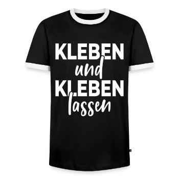 Kleben Und Kleben Lassen Cooler Klimawandel Spruch - Männer Kontrast-T-Shirt - Schwarz/Weiß - Vorne - AI Model Female 172 light (172cm) & AI Model Male 178 light (178cm)