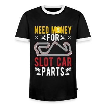 Besoin d’argent pour Slot Car Parts Slot Car Gift Idea - T-shirt contrasté Homme - noir/blanc - Devant - AI Model Female 172 light (172cm) & AI Model Male 178 light (178cm)