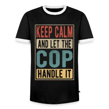 Polizist Retro Geschenk - Männer Kontrast-T-Shirt - Schwarz/Weiß - Vorne - AI Model Female 172 light (172cm) & AI Model Male 178 light (178cm)