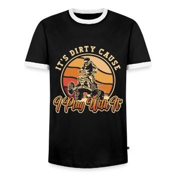 Off-Road Racing It's Dirty Cause I Play Roadtrip - Men's Ringer Shirt - black/white - Front - AI Model Female 172 light (172cm) & AI Model Male 178 light (178cm)