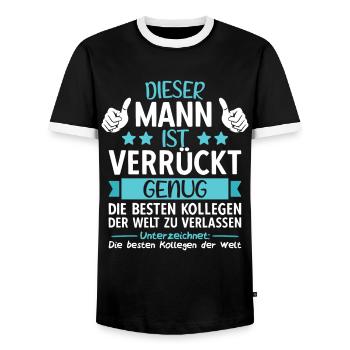 Kollege Abschied Jobwechsel Abschiedsgeschenk - Männer Kontrast-T-Shirt - Schwarz/Weiß - Vorne - AI Model Female 172 light (172cm) & AI Model Male 178 light (178cm)
