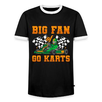 Go Kart Kartfahren Kartfahrer Cool - Männer Kontrast-T-Shirt - Schwarz/Weiß - Vorne - AI Model Female 172 light (172cm) & AI Model Male 178 light (178cm)