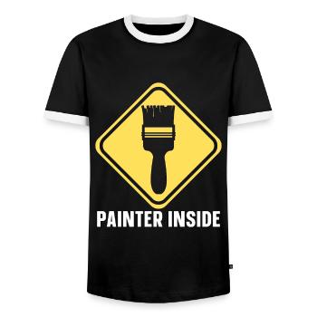 Painter Inside Craftsmanship Paint Brush Painting - Männer Kontrast-T-Shirt - Schwarz/Weiß - Vorne - AI Model Female 172 light (172cm) & AI Model Male 178 light (178cm)
