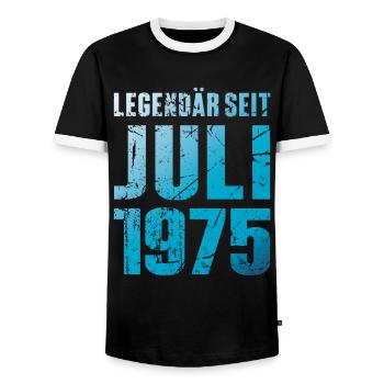 Legendär Seit Juli 1975 Geburtstag Geschenk - Männer Kontrast-T-Shirt - Schwarz/Weiß - Vorne - AI Model Female 172 light (172cm) & AI Model Male 178 light (178cm)